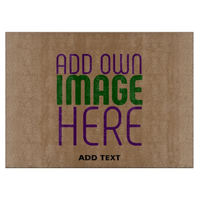 MODERN EDITABLE SIMPLE BROWN IMAGE TEXT TEMPLATE CUTTING BOARD (Front)