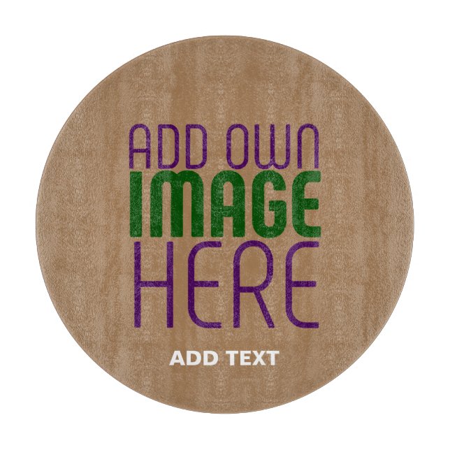 MODERN EDITABLE SIMPLE BROWN IMAGE TEXT TEMPLATE CUTTING BOARD (Front)