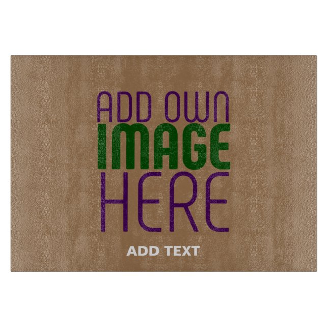 MODERN EDITABLE SIMPLE BROWN IMAGE TEXT TEMPLATE CUTTING BOARD (Front)