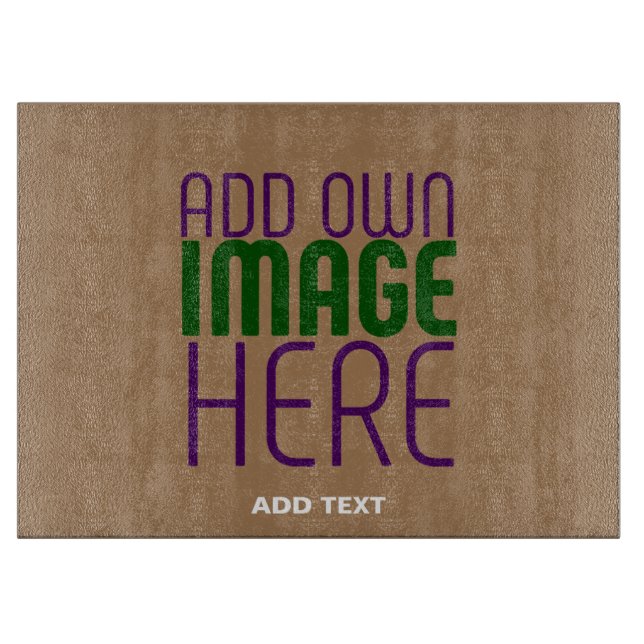 MODERN EDITABLE SIMPLE BROWN IMAGE TEXT TEMPLATE CUTTING BOARD (Front)