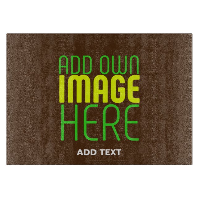 MODERN EDITABLE SIMPLE BROWN IMAGE TEXT TEMPLATE CUTTING BOARD (Front)