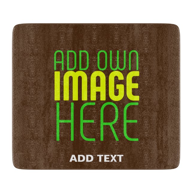 MODERN EDITABLE SIMPLE BROWN IMAGE TEXT TEMPLATE CUTTING BOARD (Front)