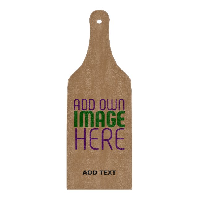 MODERN EDITABLE SIMPLE BROWN IMAGE TEXT TEMPLATE CUTTING BOARD (Front)