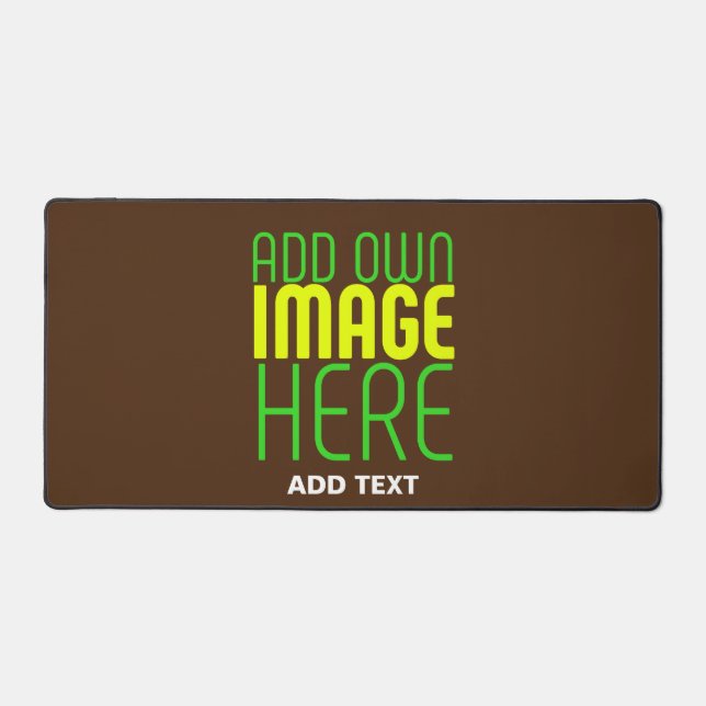 MODERN EDITABLE SIMPLE BROWN IMAGE TEXT TEMPLATE DESK MAT (Front)