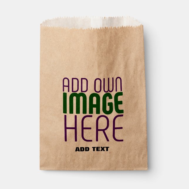 MODERN EDITABLE SIMPLE BROWN IMAGE TEXT TEMPLATE FAVOUR BAG (Front)