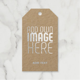 MODERN EDITABLE SIMPLE BROWN IMAGE TEXT TEMPLATE GIFT TAGS