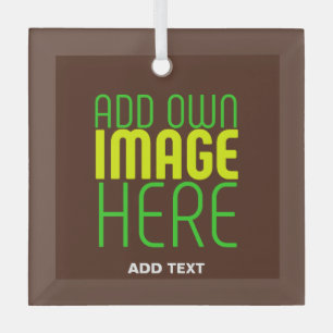 MODERN EDITABLE SIMPLE BROWN IMAGE TEXT TEMPLATE GLASS TREE DECORATION