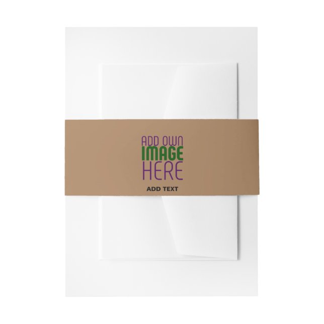 MODERN EDITABLE SIMPLE BROWN IMAGE TEXT TEMPLATE INVITATION BELLY BAND (Front Example)
