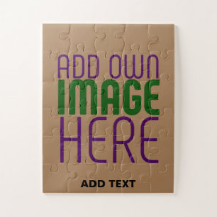 MODERN EDITABLE SIMPLE BROWN IMAGE TEXT TEMPLATE JIGSAW PUZZLE