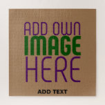 MODERN EDITABLE SIMPLE BROWN IMAGE TEXT TEMPLATE JIGSAW PUZZLE<br><div class="desc">THIS IS A DESIGN FITTING FOR CUSTOMERS.YOU CAN CHANGE, RESIZE OR ADD LOGO, PHOTO, TEXT AND COLOURS THE WAY YOU WANT.THANK YOU.</div>