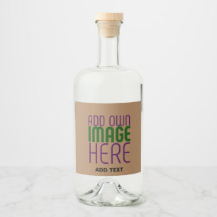 MODERN EDITABLE SIMPLE BROWN IMAGE TEXT TEMPLATE LIQUOR BOTTLE LABEL