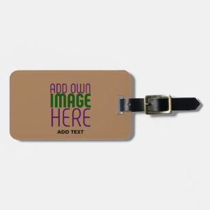 MODERN EDITABLE SIMPLE BROWN IMAGE TEXT TEMPLATE LUGGAGE TAG