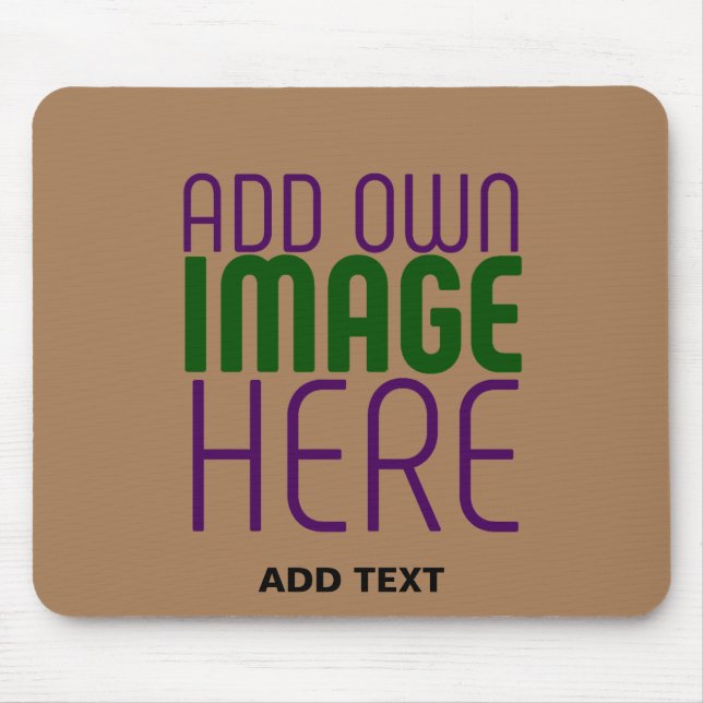 MODERN EDITABLE SIMPLE BROWN IMAGE TEXT TEMPLATE MOUSE PAD (Front)