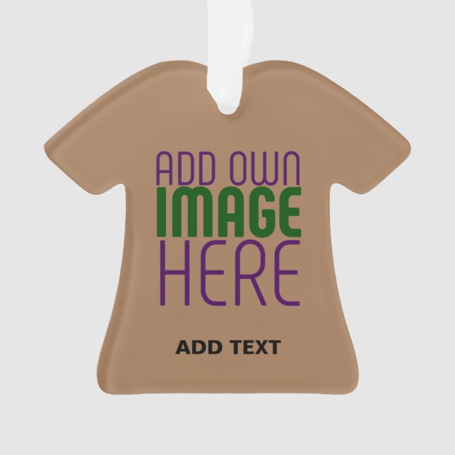  MODERN EDITABLE SIMPLE BROWN IMAGE TEXT TEMPLATE ORNAMENT (Front)