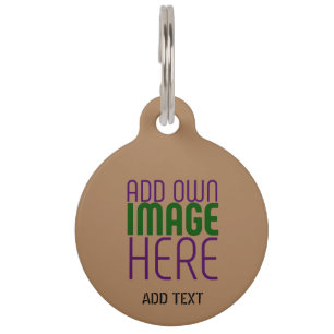 MODERN EDITABLE SIMPLE BROWN IMAGE TEXT TEMPLATE PET TAG