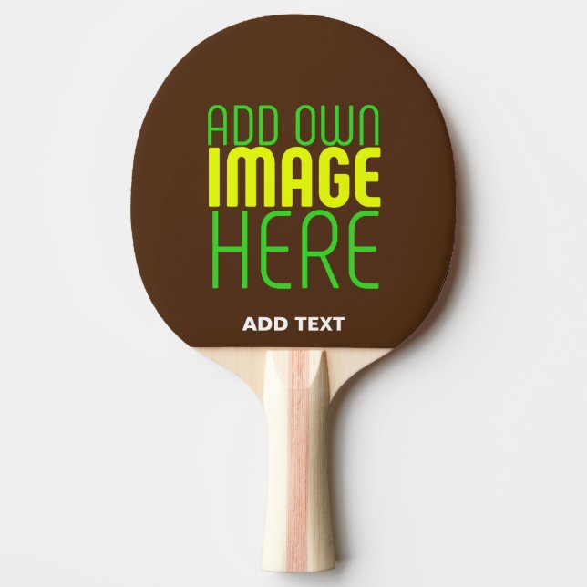 MODERN EDITABLE SIMPLE BROWN IMAGE TEXT TEMPLATE PING PONG PADDLE (Front)