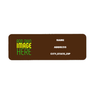 MODERN EDITABLE SIMPLE BROWN IMAGE TEXT TEMPLATE RETURN ADDRESS LABEL