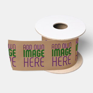 MODERN EDITABLE SIMPLE BROWN IMAGE TEXT TEMPLATE SATIN RIBBON