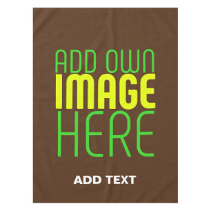 MODERN EDITABLE SIMPLE BROWN IMAGE TEXT TEMPLATE TABLECLOTH