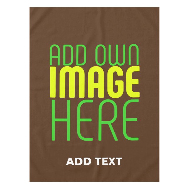 MODERN EDITABLE SIMPLE BROWN IMAGE TEXT TEMPLATE TABLECLOTH (Front)