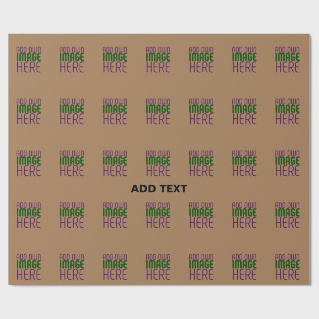 MODERN EDITABLE SIMPLE BROWN IMAGE TEXT TEMPLATE WRAPPING PAPER (Flat)