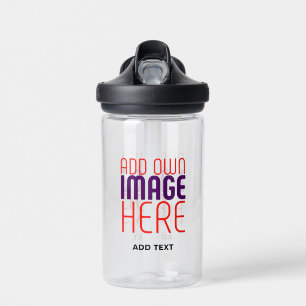MODERN EDITABLE SIMPLE CLEAR IMAGE TEXT TEMPLATE WATER BOTTLE
