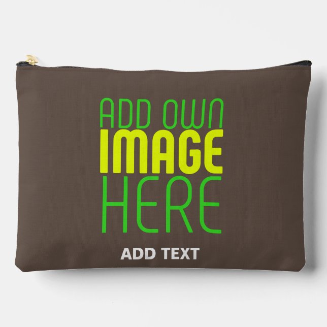 MODERN EDITABLE SIMPLE COFFEE IMAGE TEXT TEMPLATE ACCESSORY POUCH (Front)
