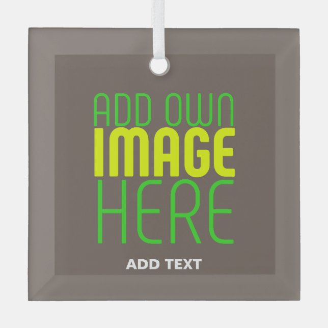 MODERN EDITABLE SIMPLE COFFEE IMAGE TEXT TEMPLATE GLASS TREE DECORATION (Front)