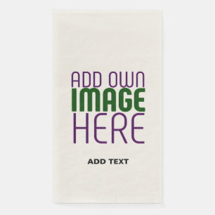 MODERN EDITABLE SIMPLE ECRU IMAGE TEXT TEMPLATE NAPKIN