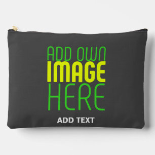 MODERN EDITABLE SIMPLE GREY IMAGE TEXT TEMPLATE ACCESSORY POUCH