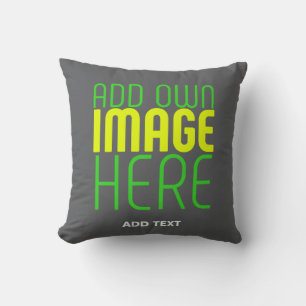 MODERN EDITABLE SIMPLE GREY IMAGE TEXT TEMPLATE CUSHION