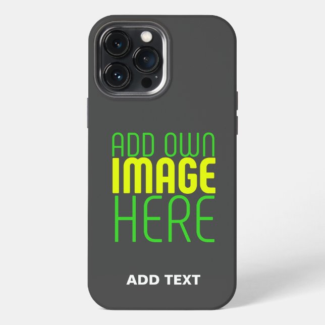 MODERN EDITABLE SIMPLE GREY IMAGE TEXT TEMPLATE iPhone CASE (Back)