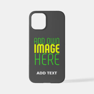 MODERN EDITABLE SIMPLE GREY IMAGE TEXT TEMPLATE iPhone 12 MINI CASE