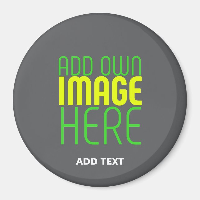 MODERN EDITABLE SIMPLE GREY IMAGE TEXT TEMPLATE MAGNET (Front)