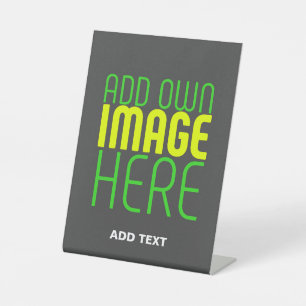 MODERN EDITABLE SIMPLE GREY IMAGE TEXT TEMPLATE PEDESTAL SIGN