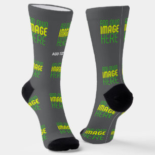 MODERN EDITABLE SIMPLE GREY IMAGE TEXT TEMPLATE SOCKS