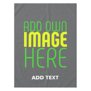 MODERN EDITABLE SIMPLE GREY IMAGE TEXT TEMPLATE TABLECLOTH