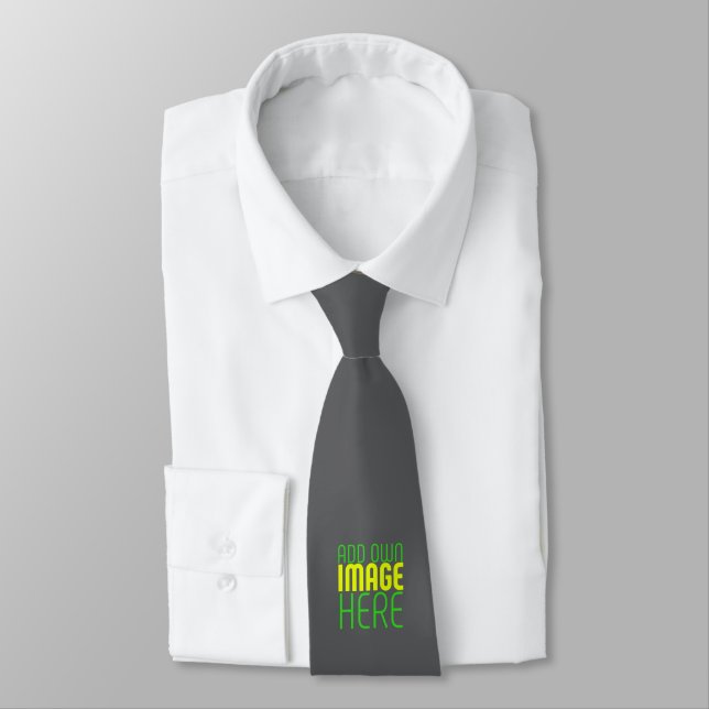 MODERN EDITABLE SIMPLE GREY IMAGE TEXT TEMPLATE TIE (Tied)
