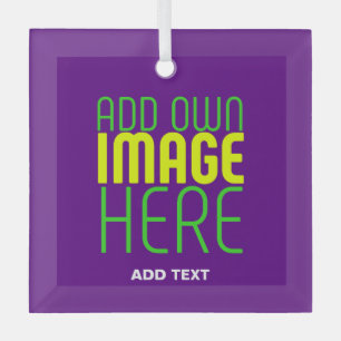 MODERN EDITABLE SIMPLE INDIGO IMAGE TEXT TEMPLATE GLASS TREE DECORATION
