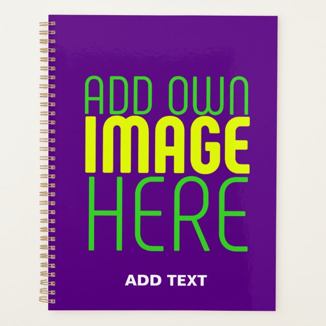 MODERN EDITABLE SIMPLE INDIGO IMAGE TEXT TEMPLATE PLANNER (Front)