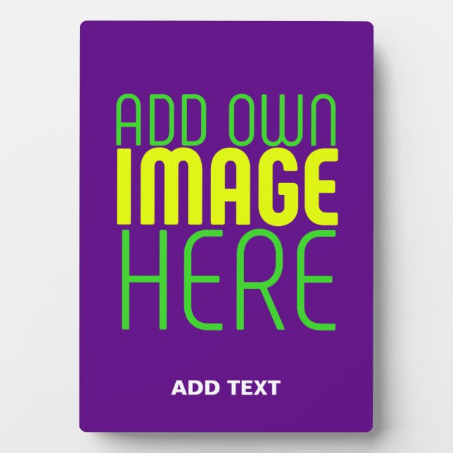 MODERN EDITABLE SIMPLE INDIGO IMAGE TEXT TEMPLATE PLAQUE (Front)
