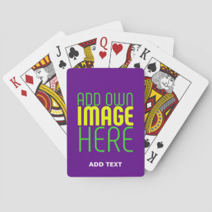 MODERN EDITABLE SIMPLE INDIGO IMAGE TEXT TEMPLATE PLAYING CARDS