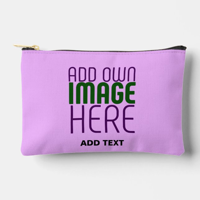 MODERN EDITABLE SIMPLE MAUVE IMAGE TEXT TEMPLATE ACCESSORY POUCH (Front)