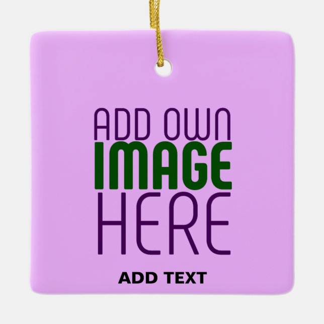  MODERN EDITABLE SIMPLE MAUVE IMAGE TEXT TEMPLATE CERAMIC ORNAMENT (Front)