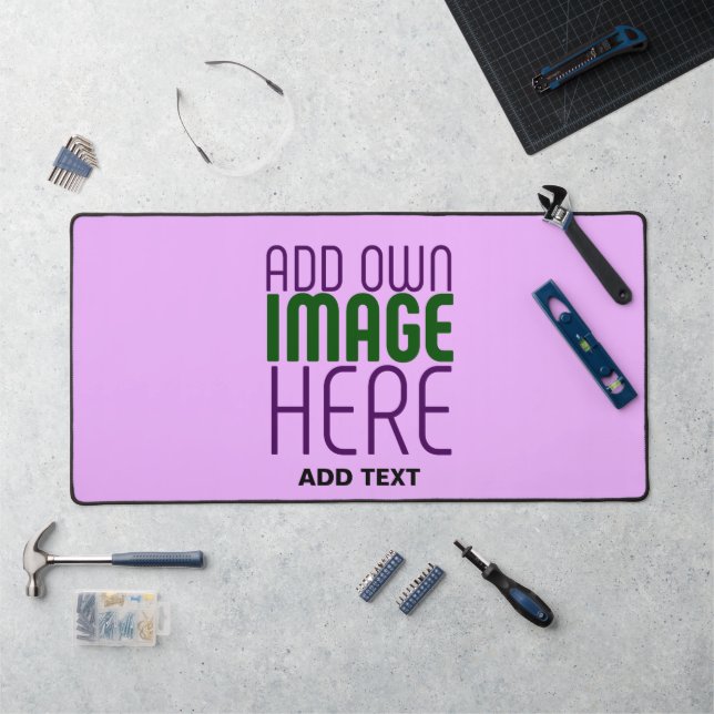 MODERN EDITABLE SIMPLE MAUVE IMAGE TEXT TEMPLATE DESK MAT (Workstation)