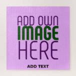 MODERN EDITABLE SIMPLE MAUVE IMAGE TEXT TEMPLATE JIGSAW PUZZLE<br><div class="desc">THIS IS A DESIGN FITTING FOR CUSTOMERS.YOU CAN CHANGE, RESIZE OR ADD LOGO, PHOTO, TEXT AND COLOURS THE WAY YOU WANT.THANK YOU.</div>