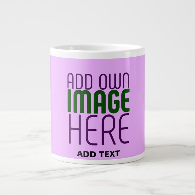 MODERN EDITABLE SIMPLE MAUVE IMAGE TEXT TEMPLATE LARGE COFFEE MUG (Front)