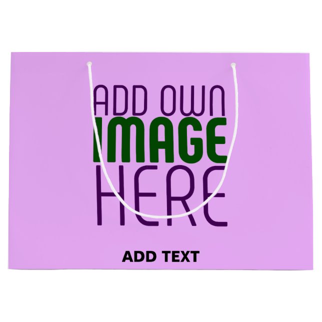 MODERN EDITABLE SIMPLE MAUVE IMAGE TEXT TEMPLATE LARGE GIFT BAG (Front)