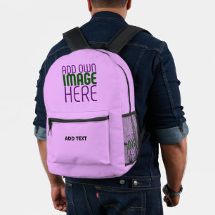 MODERN EDITABLE SIMPLE MAUVE IMAGE TEXT TEMPLATE PRINTED BACKPACK