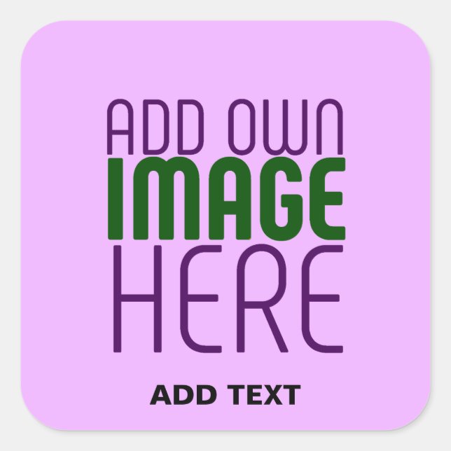 MODERN EDITABLE SIMPLE MAUVE IMAGE TEXT TEMPLATE SQUARE STICKER (Front)
